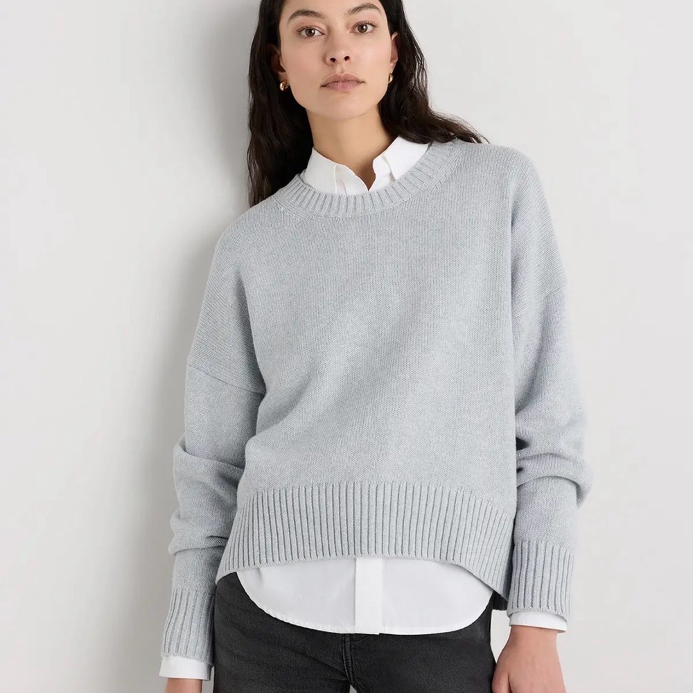 Quince Sage Green Crewneck Sweater